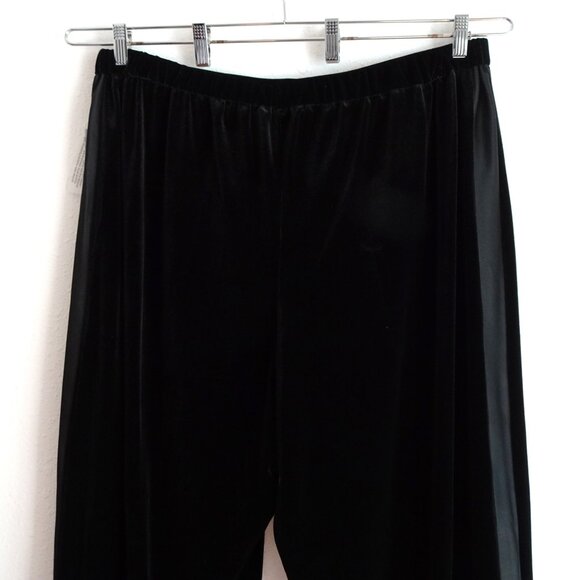 Alex Evenings Velvet Pants Women's Plus Size 2X Black Tuxedo Stripe Straight Leg - Picture 6 of 10